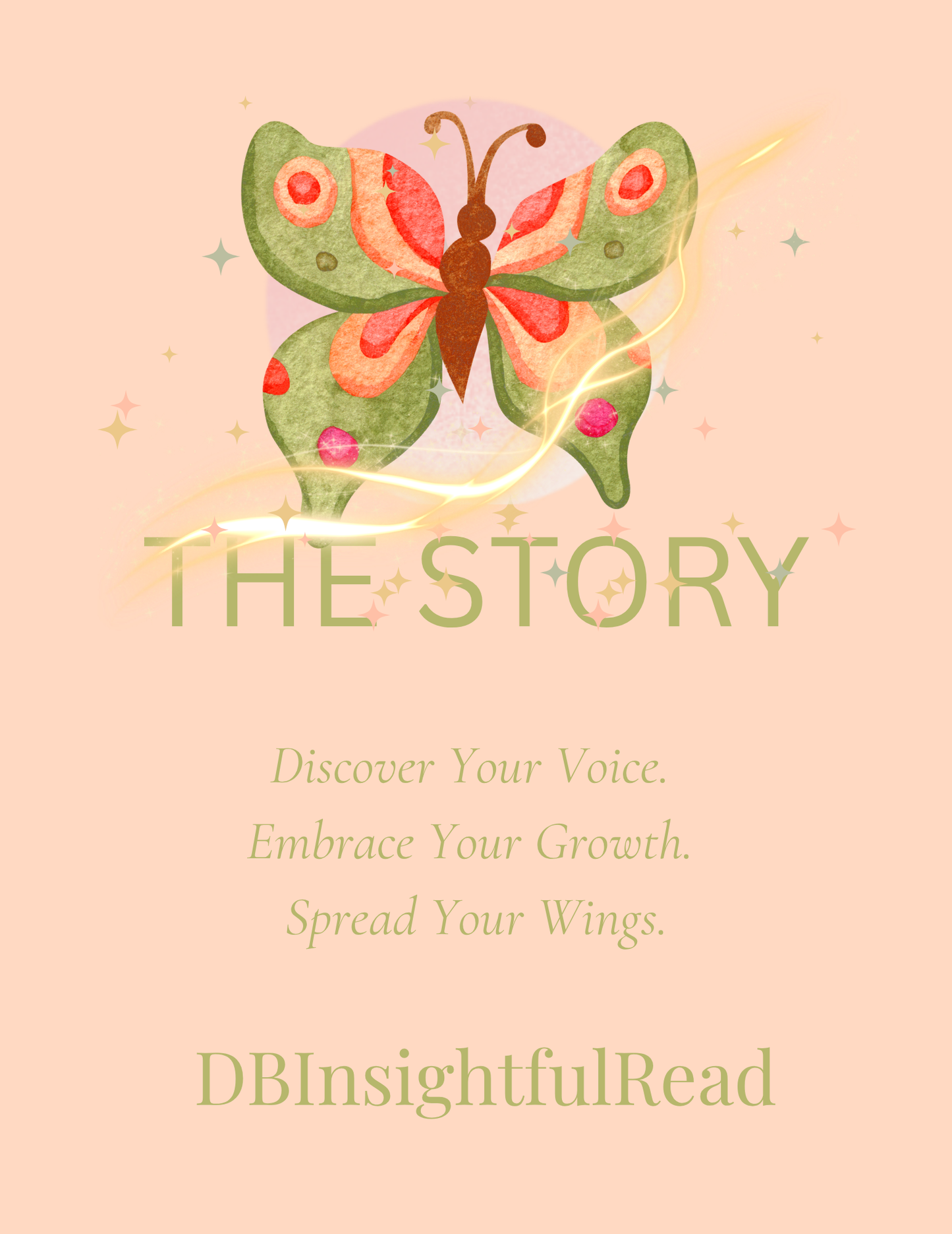 Butterfly illustration with motivational text on a light coral  background