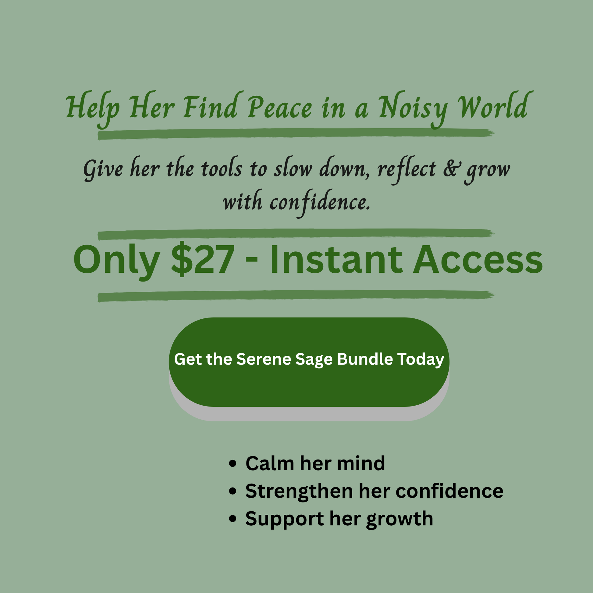 Promotional text on a green background for a product bundle with benefits listed.