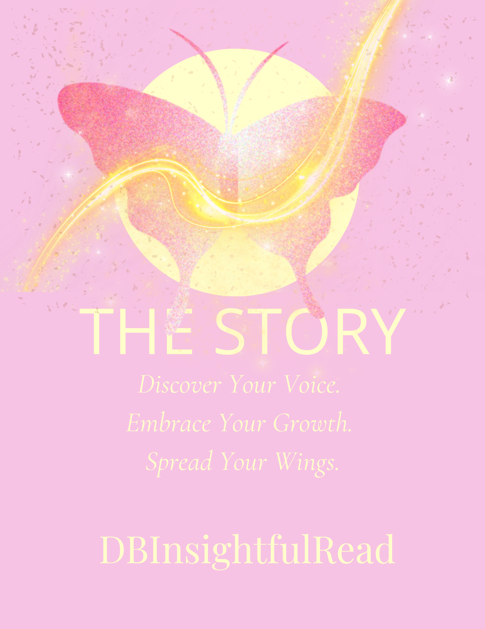 Butterfly illustration on a pink background with motivational text and 'DBInsightfulRead' branding.